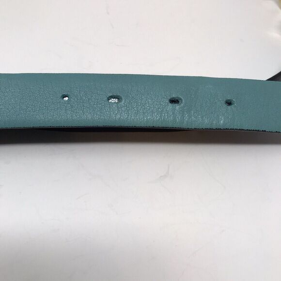 Salvatore Ferragamo Gancini Women’s Reversible Leather Belt One Size Black Teal main image 8